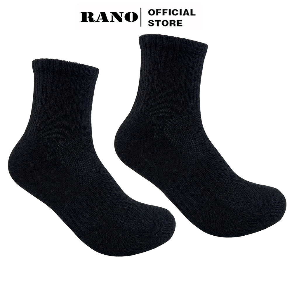 Tất vớ nam nữ cổ trung lửng trơn màu đen trắng BAsic Hàng Hiệu RANO Phong Cách Unisex Hàn Quốc TRON_TRUNG