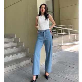 HASHTAGEM - Quần Jeans Nữ Ống Suông Rộng, Lưng Cao, Màu Thời Thượng, Độc Đáo