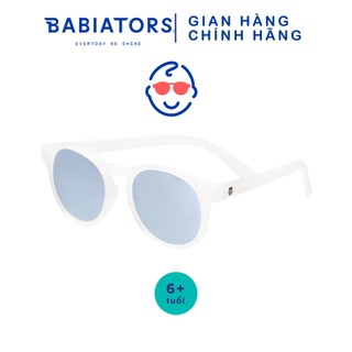 Kính chống tia cực tím có tròng kính phân cực trẻ em Babiators - The Jet Setter, Trắng, Tráng gương xanh nhạt, 6-10 tuổi