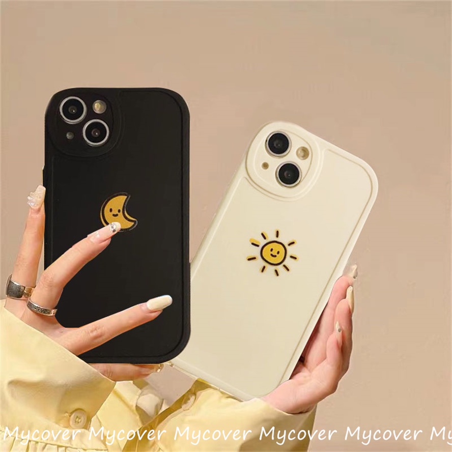 Ốp Điện Thoại Chống Sốc Họa Tiết Mặt Trăng / Mặt Trời Cho iPhone 14 13 12 11 Pro Max Xs XR X 8 7 6 Plus SE 2020