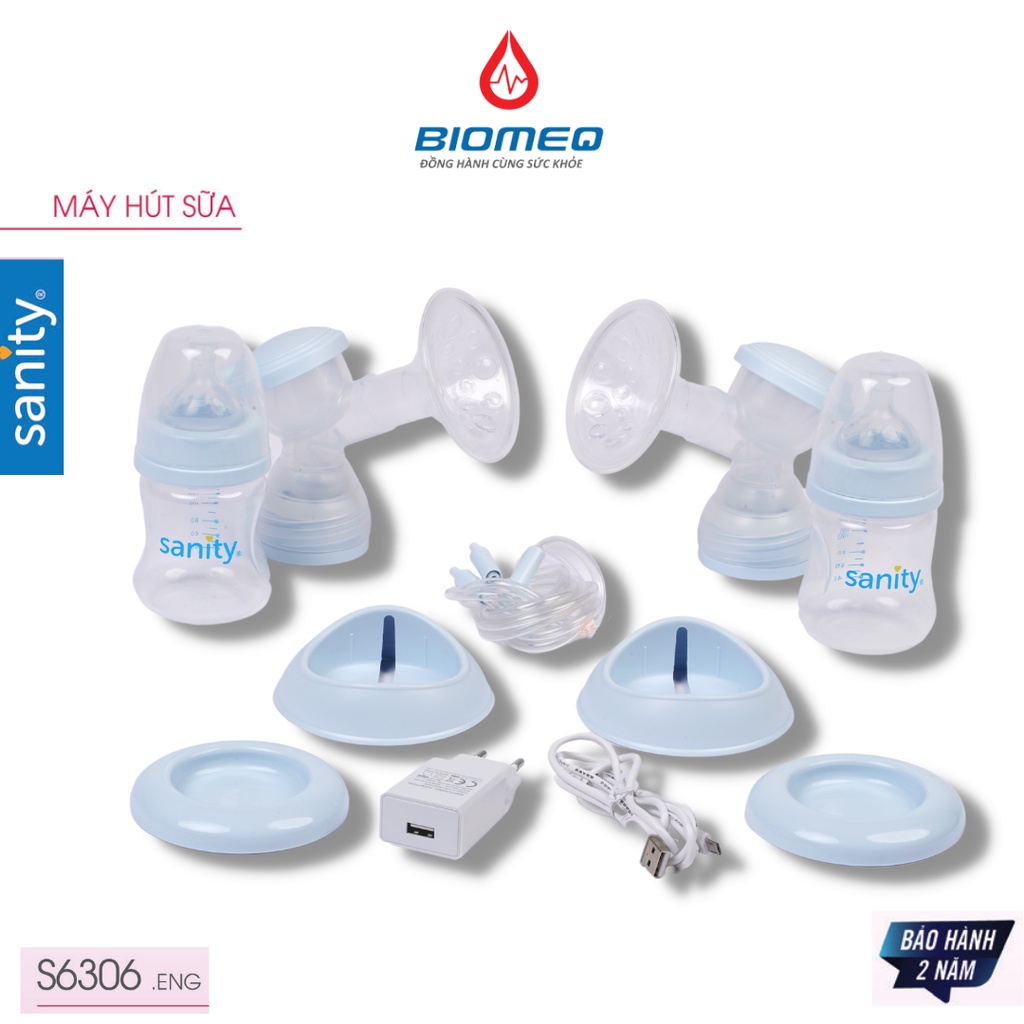 Máy hút sữa điện đôi Sanity S6306-ENG thiết kế tinh tế, hút sữa hiệu quả, mang lại sự thoải mái cho mẹ