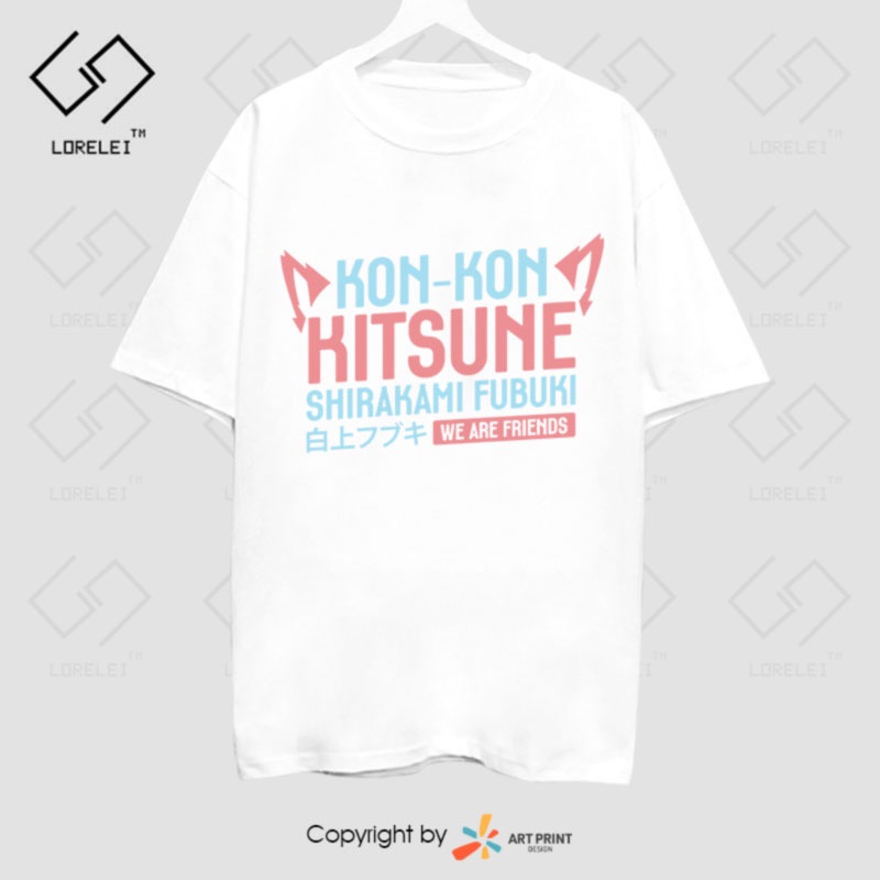 Áo thun Hololive Shirakami Fubuki  ngắn tay