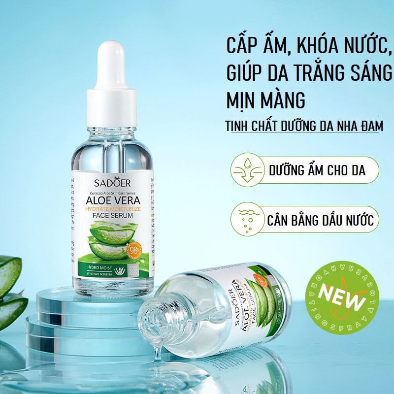 Tinh Chất Dưỡng Da Trắng Sáng, Chống Lão Hóa, Dưỡng Ẩm Da Nha Đam Aloe Vera Face Serum 30ml