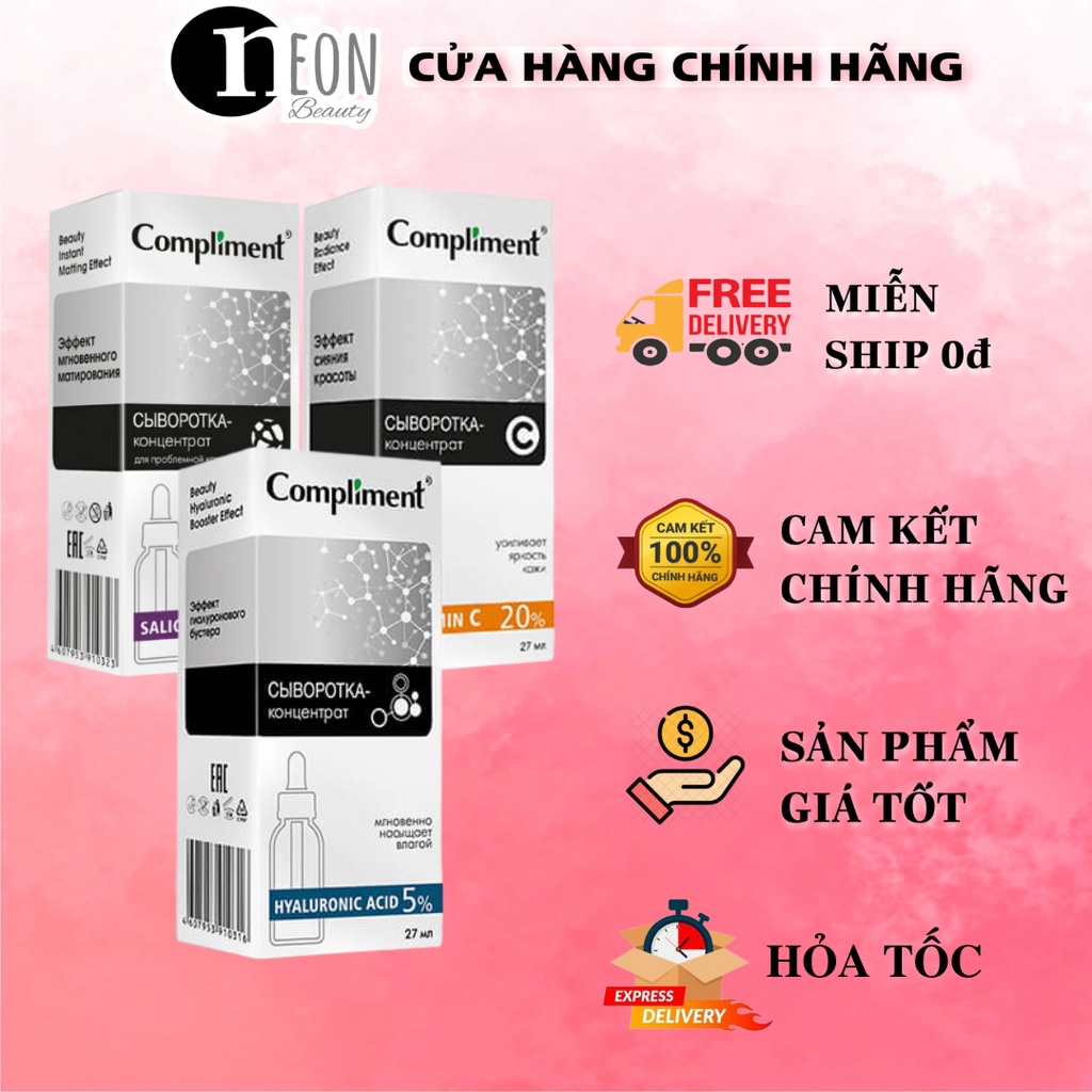 [HÀNG CTY]Serum Compliment 2% BHA làm sạch sâu, giảm mụn, se lỗ chân lông, kiềm dầu cho da dầu mụn - NEON BEAUTY