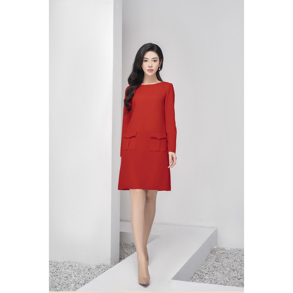 Váy suông Carla Myann, thanh lịch, dễ mặc chất liệu crep cao cấp