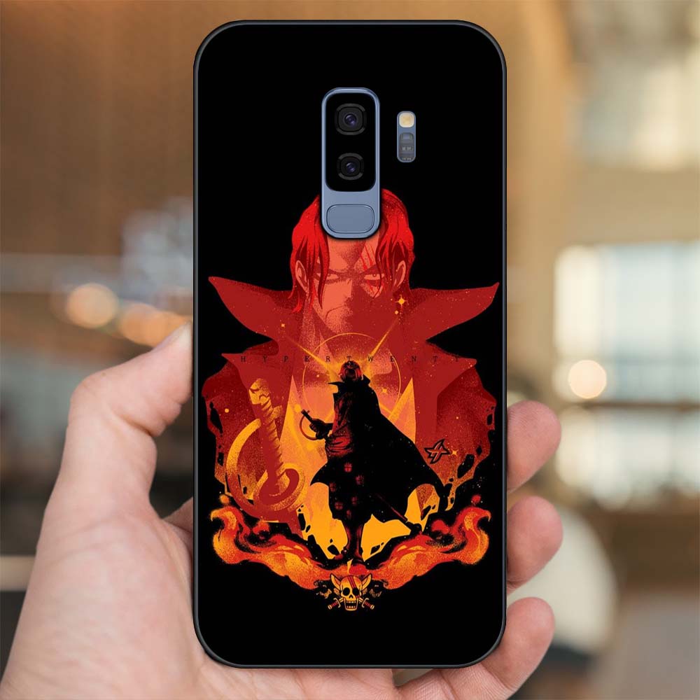 Ốp lưng Samsung S9 Plus viền đen in hình Shanks One Piece Đảo Hải Tặc