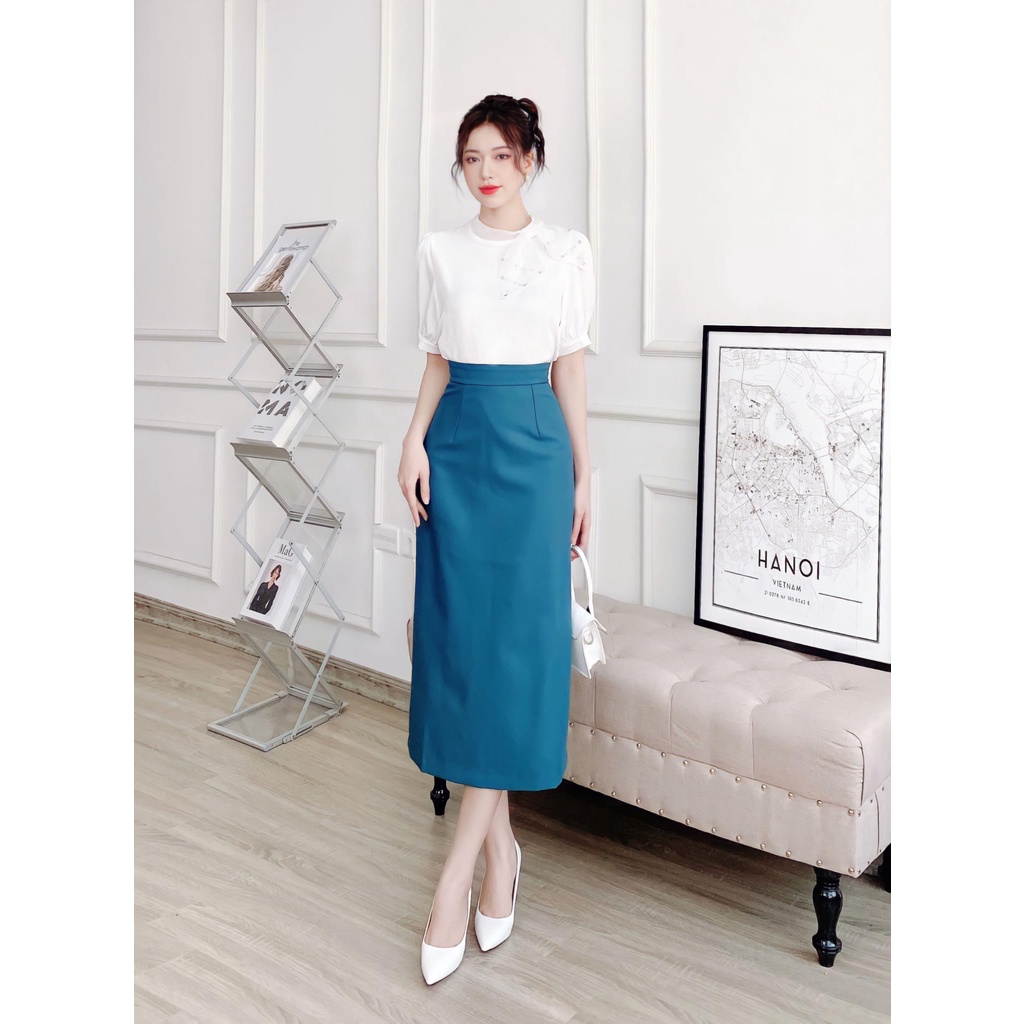 Chân váy dáng dài Odelia trơn basic - CV6609