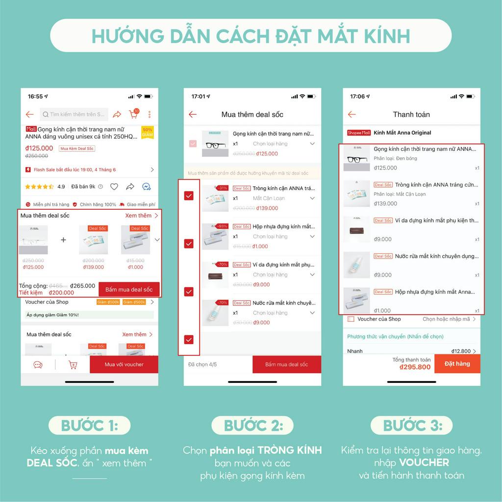 Gọng kính mắt thời trang ANNA chính hãng chất liệu nhựa cao cấp 120HQ001