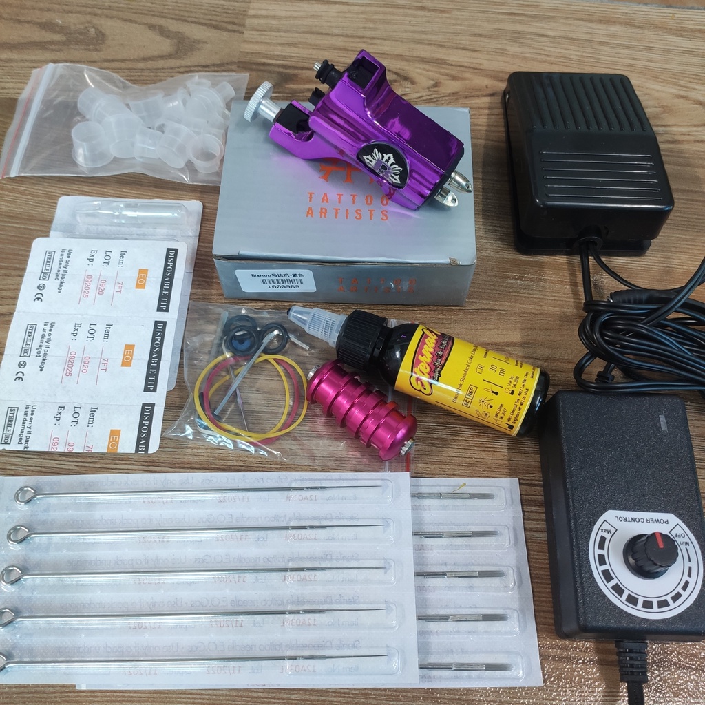 Combo máy xăm Rotary Bishop F2 đa năng. ( phát màu Shop còn )