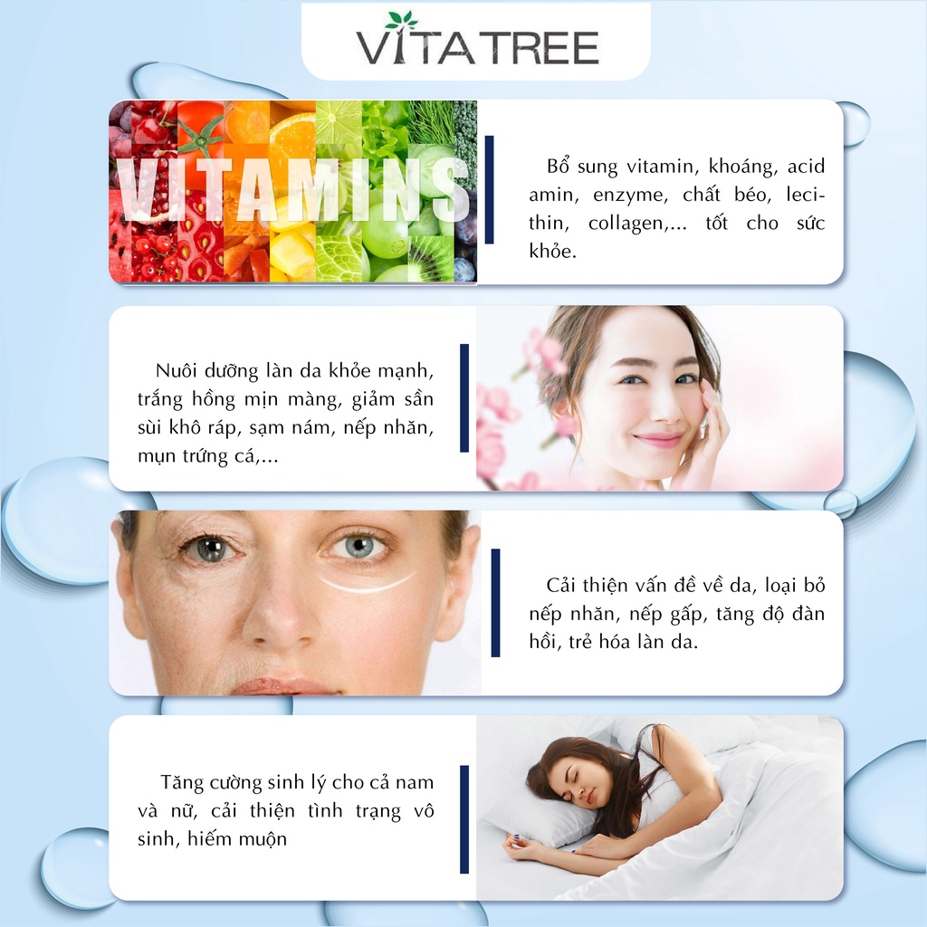 Nhau thai cừu Vitatree Super Strength Sheep Placenta 60000mg 120 viên giúp đẹp da, chống lão hoá