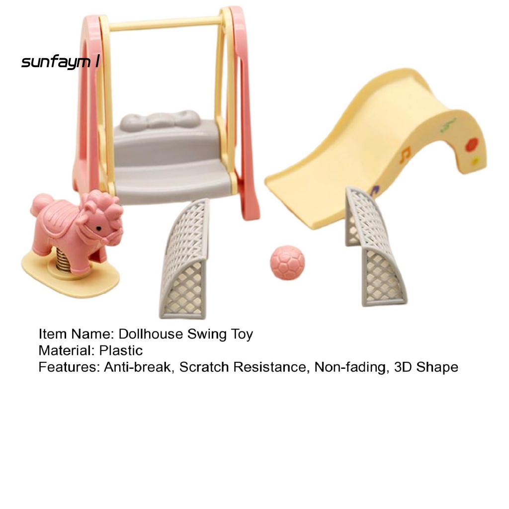 1 Set Mô Hình Xích Đu Đồ Chơi Bằng Nhựa Không Phai Màu Trang Trí Nhà Búp Bê