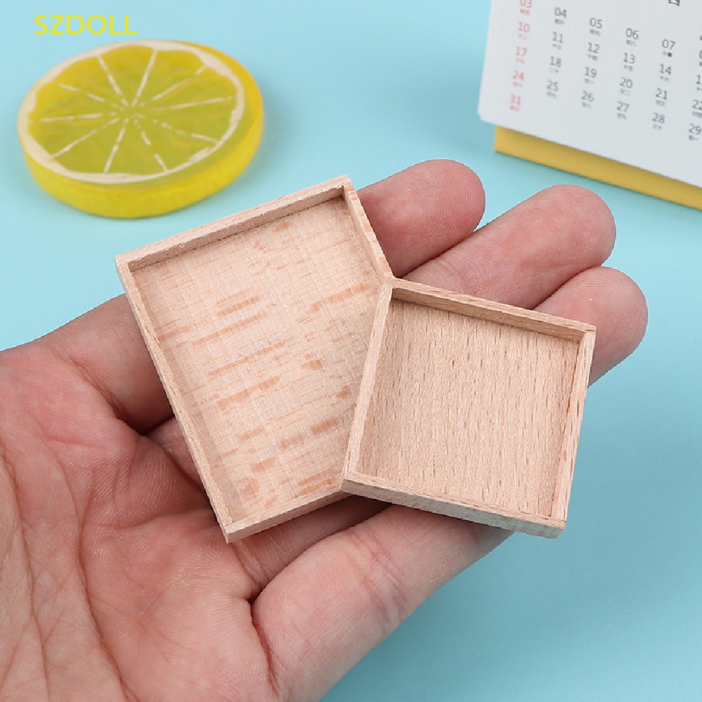 Mô Hình Khay Gỗ Mini Tỷ Lệ 1: 12 Dùng Trang Trí Nhà Búp Bê