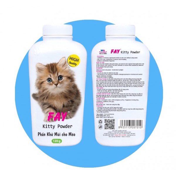 Phấn khử mùi FAY Kitty 120g