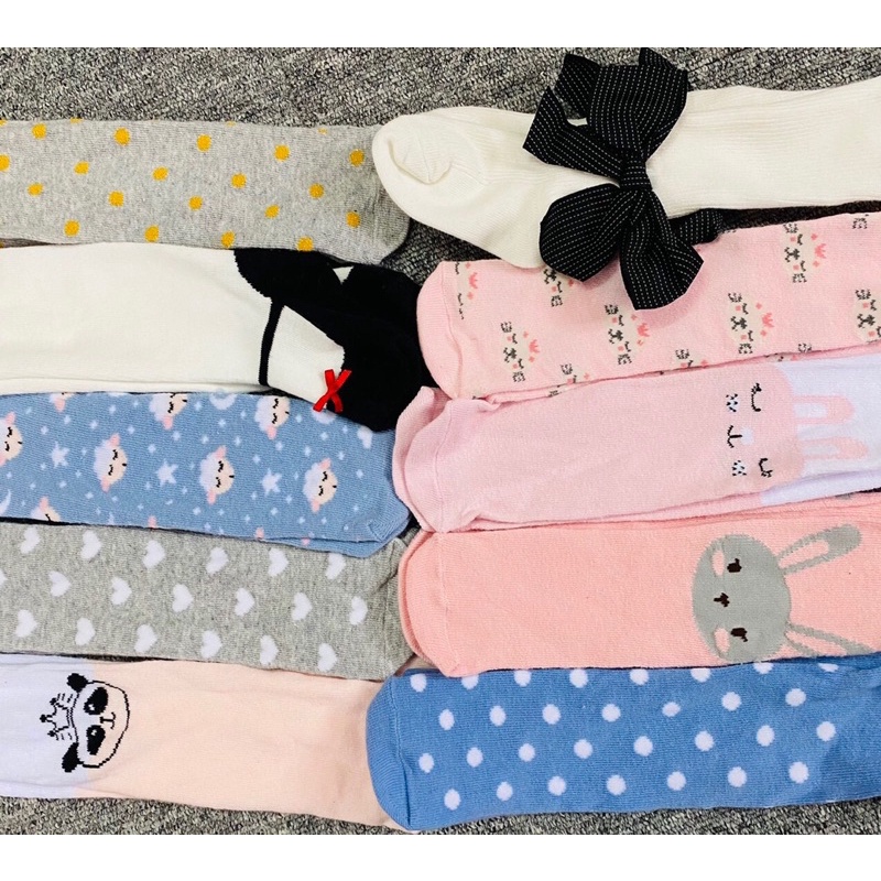 Quần tất bé gái hoạ tiết nơ chấm bi siêu yêu satsunkid