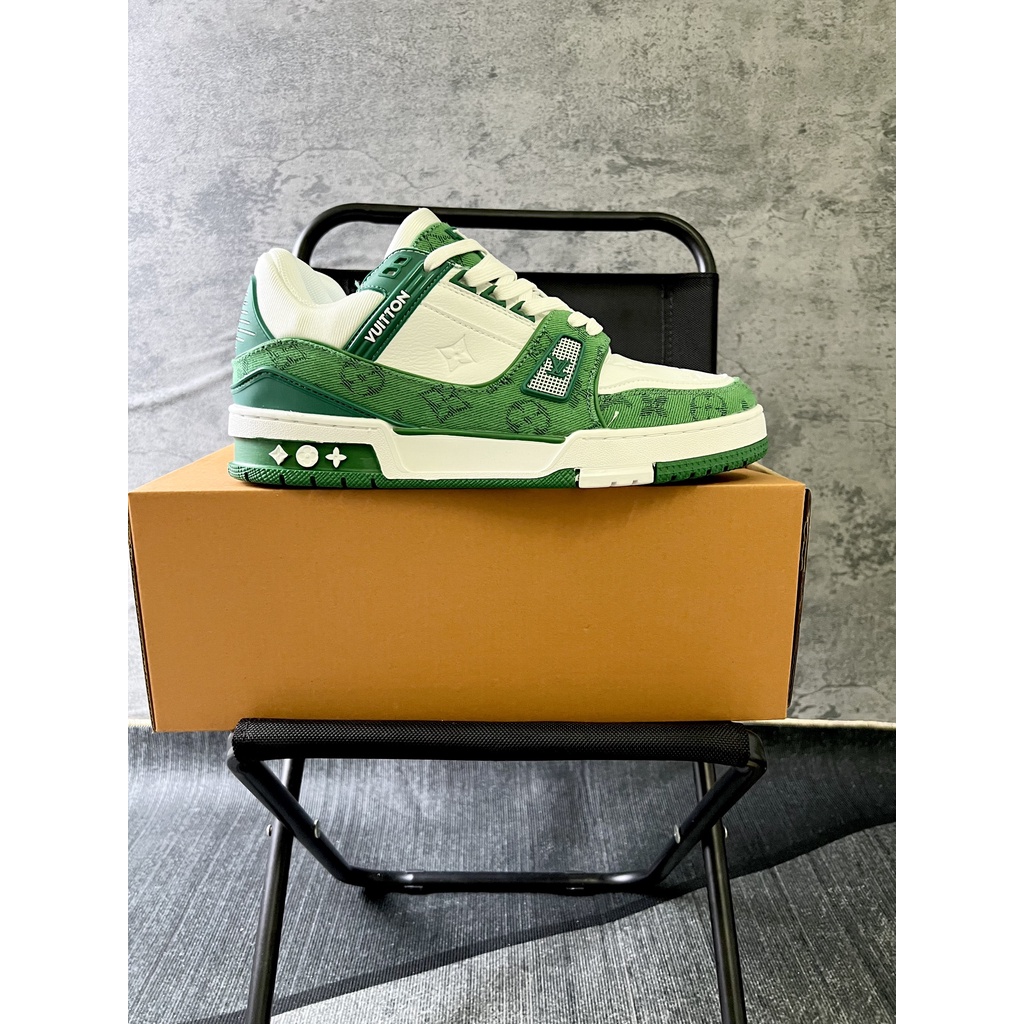 Giày LV Louis Vuitton Trainer Black White, Giày Sneaker LV Xanh, Hông, Xám Grey Hottrend 2022