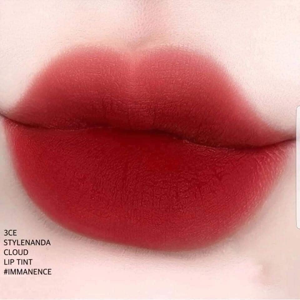 Son 3CE Cloud Lip Tint Immanence – Màu Đỏ Gạch Pha Nâu ánh Hồng