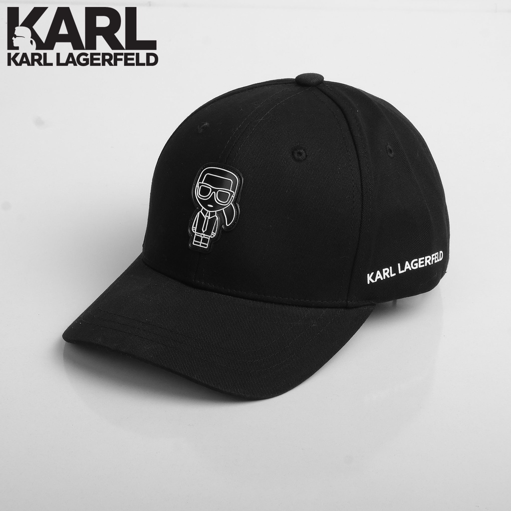 Nón lưỡi trai thời trang KARL Vải kaki đen cao cấp Form đứng Nón kết unisex đi biển Nón du lịch Nón chơi golf tennis