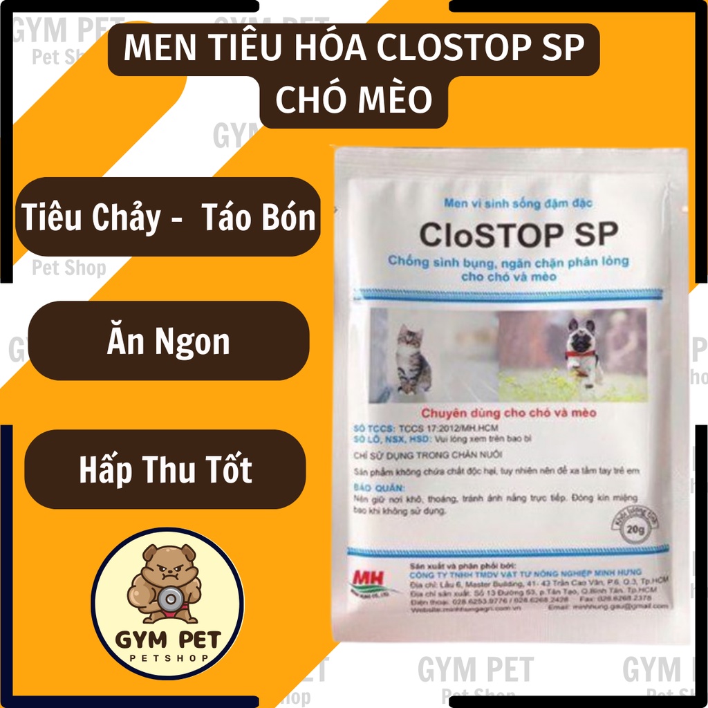 Men tiêu hóa Clostop SP cho chó mèo