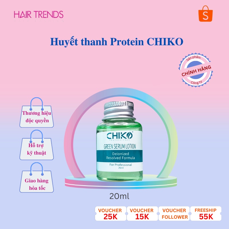 Huyết thanh protein siêu phục hồi tóc CHIKO chính hãng (lẻ chai 20ml)
