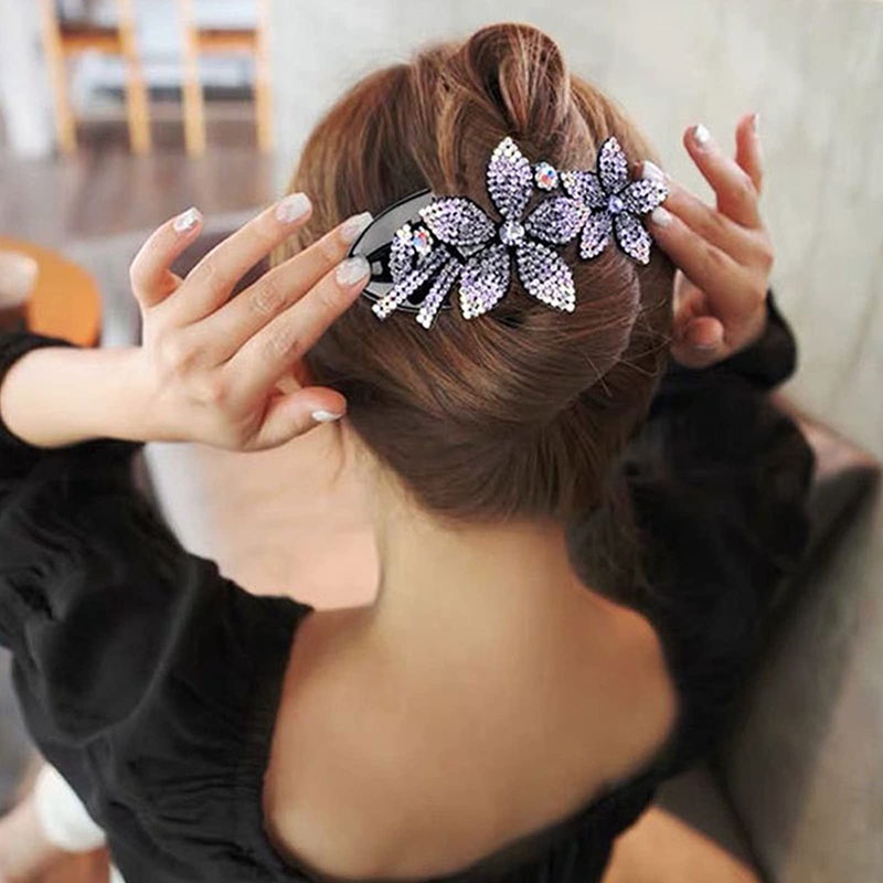 Kẹp Càng Cua Lớn Đính Đá Hình Hoa Cho Nữ HYJP21225