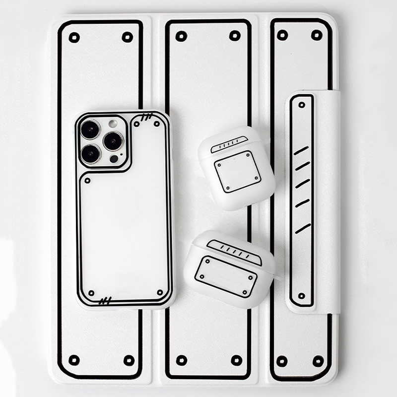 Ốp Điện Thoại TPU Mềm Họa Tiết Nhãn Hiệu Phác Thảo Cho iPhone 14 13 12 11 Pro Max XS XR X 8 7 Plus