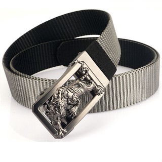Thắt lưng Nam_Mặt Hổ mạnh mẽ_Dây dù siêu bền _Khóa tự động chắc chắn, tiện dụng - Dây nịt Nam vải Canvas (HO68))