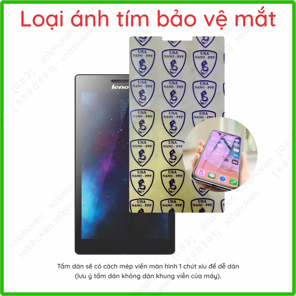 Dán cường lực màn hình dành cho Lenovo Tab 2 A7-10/ A7-30 loại nano trong, nhám chống vân tay, bv mắt,chống nhìn trộm