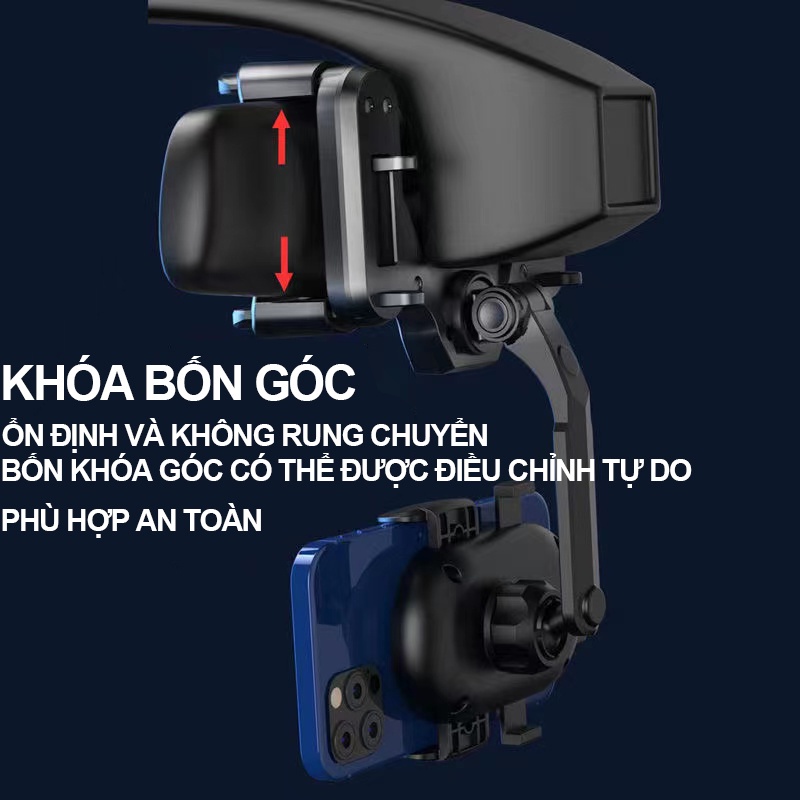 Giá đỡ điện thoại kẹp gương chiếu hậu xoay 360 đặt trên xe hơi TGPKOT | BigBuy360 - bigbuy360.vn