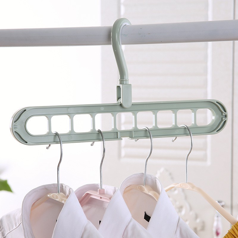 Móc treo quần áo 9 lỗ nhựa eccox treo đồ gọn gàng, mắc treo quần áo chịu lực tốt