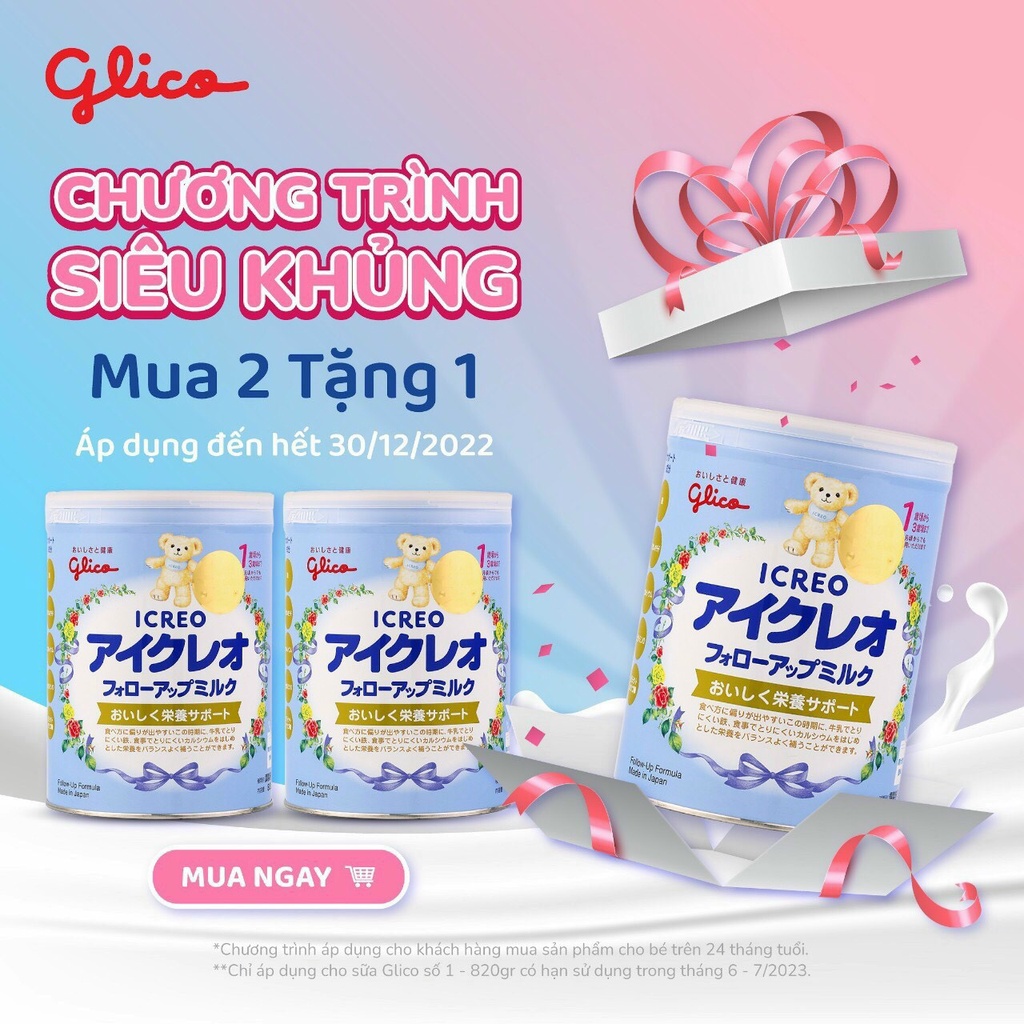 Sữa công thức Glico Icreo số 0,1 820g