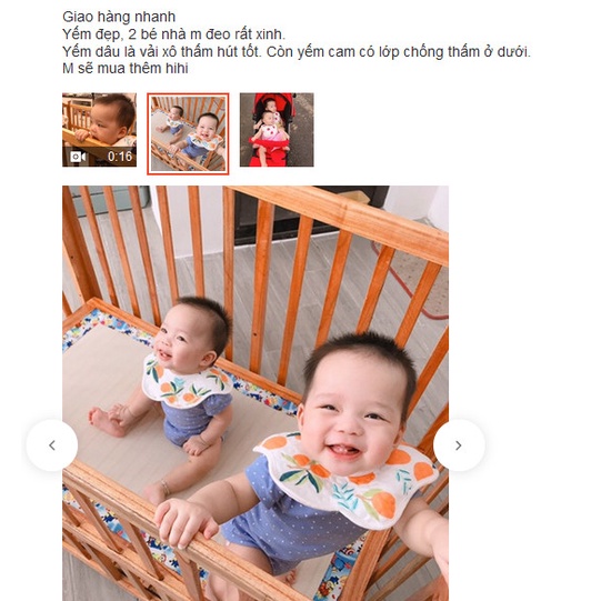 Yếm tròn hình cánh hoa xoay 360 độ có chống thấm dành cho bé