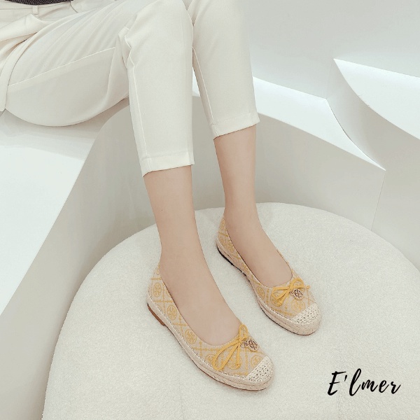 Giày Bệt Nữ Cói Tory Nơ Khóa Charm Elmer