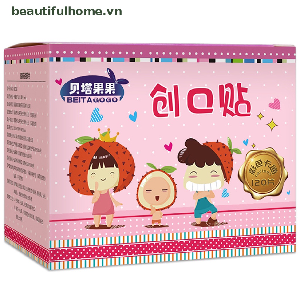 Bộ 120 Miếng Băng Cá Nhân Hoạt Hình Thoáng Khí Chống Thấm Nước