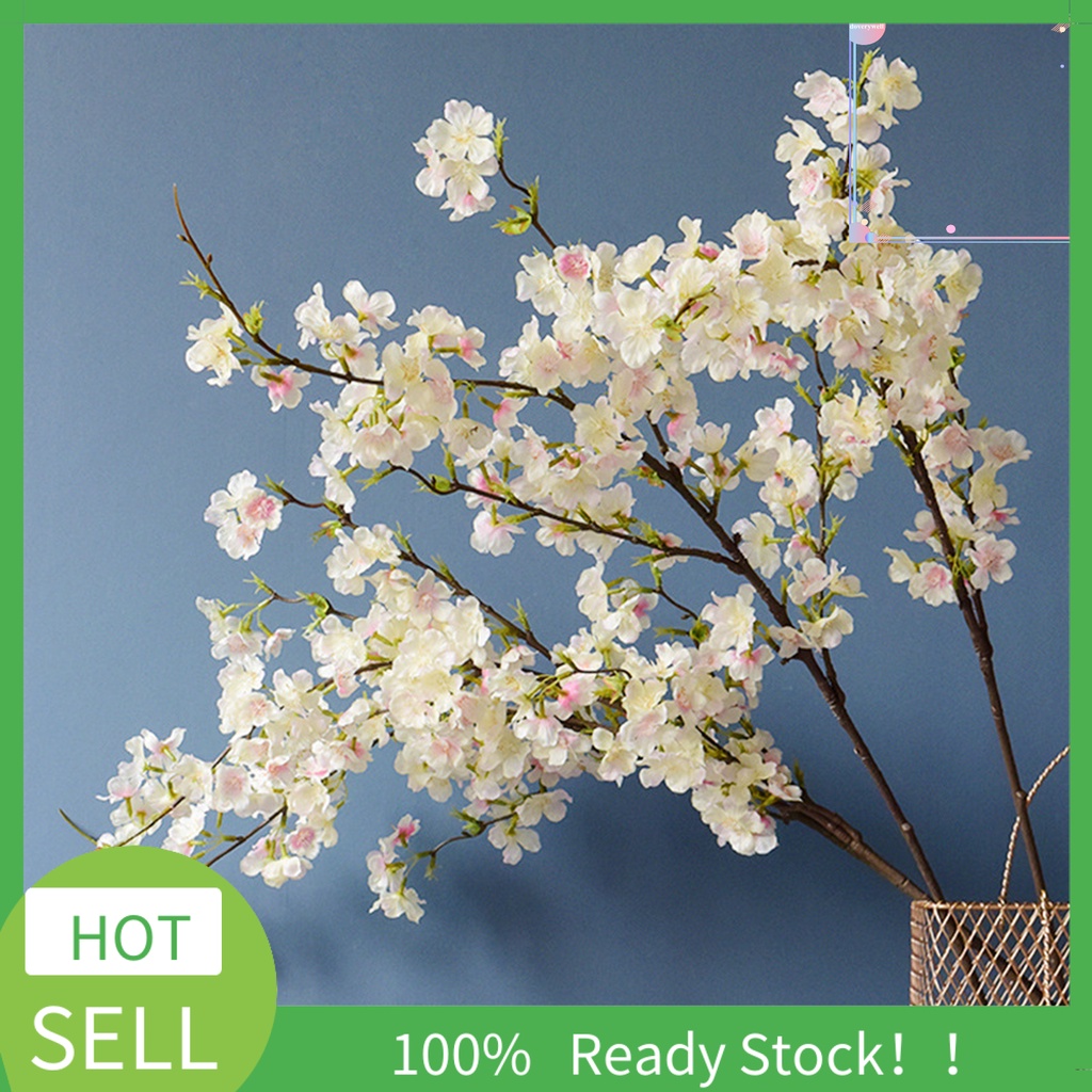 1 Nhánh Hoa Anh Đào Giả 4 Nhánh Không Phai Trang Trí Chụp Ảnh Khách Sạn