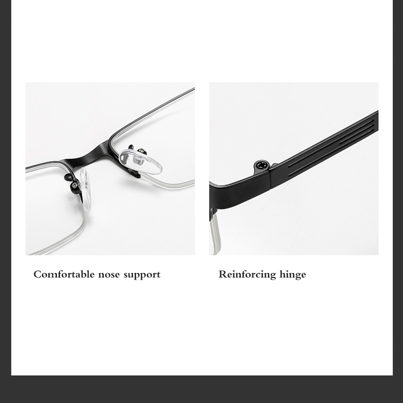 Mắt Kính Nửa Gọng Hình Chữ Nhật Phong Cách Doanh Nhân Thời Trang Cho Nam