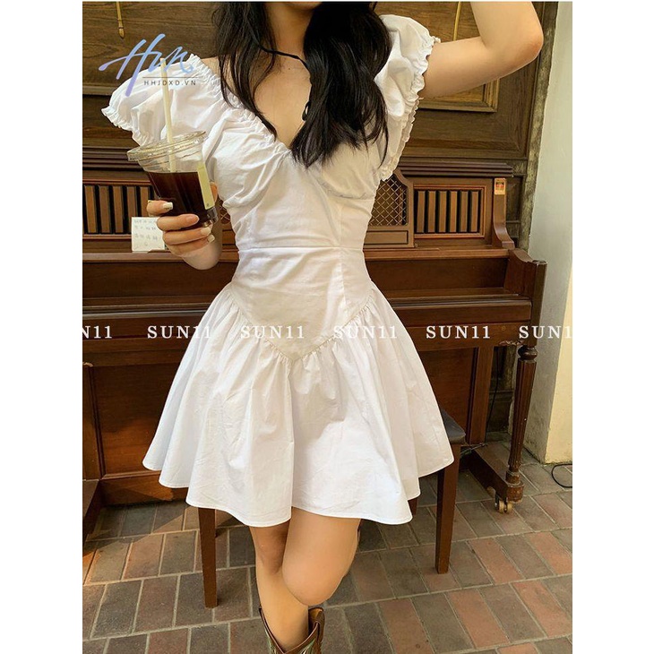 Đầm Công Chúa Màu Trắng Thiết Kế Mỏng Ngọt Ngào Thời Trang Mùa Hè Theo Phong Cách Pháp Cho Nữ