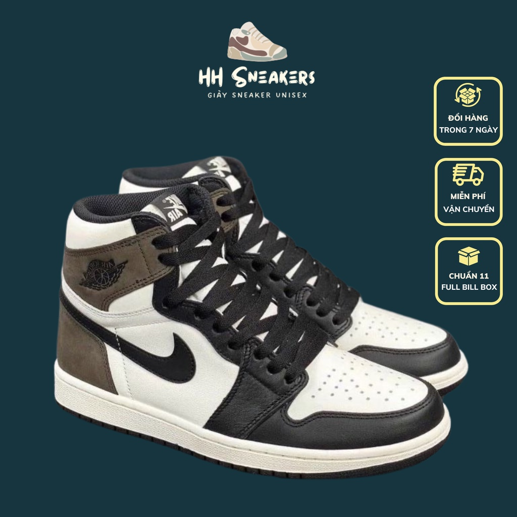 Giày thể thao nam nữ Jordan cổ cao - Giày Jordan cao cổ màu nâu đen hàng 11 cao cấp Full Box