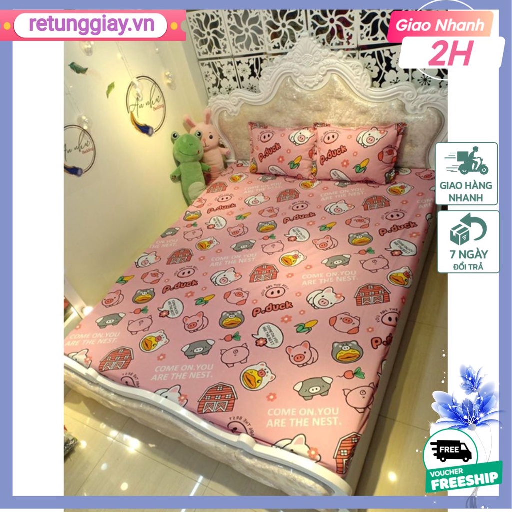vải poly cotton,chọn mẫu-heo hồng nhí nhố