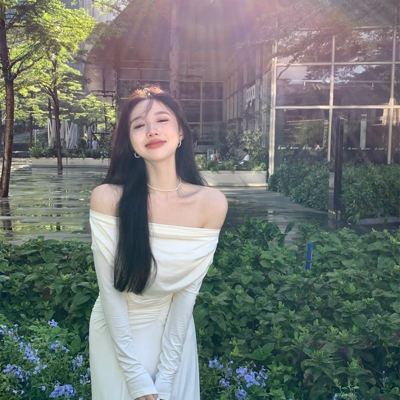 Đầm Dáng Chữ a Tay Dài Ôm Eo Xếp Ly Kiểu Retro Thời Trang Mùa Thu Cho Bạn Gái Áo Thun Dáng Ôm Thiết Kế Đơn Giản Trẻ Trung Hợp Thời Trang