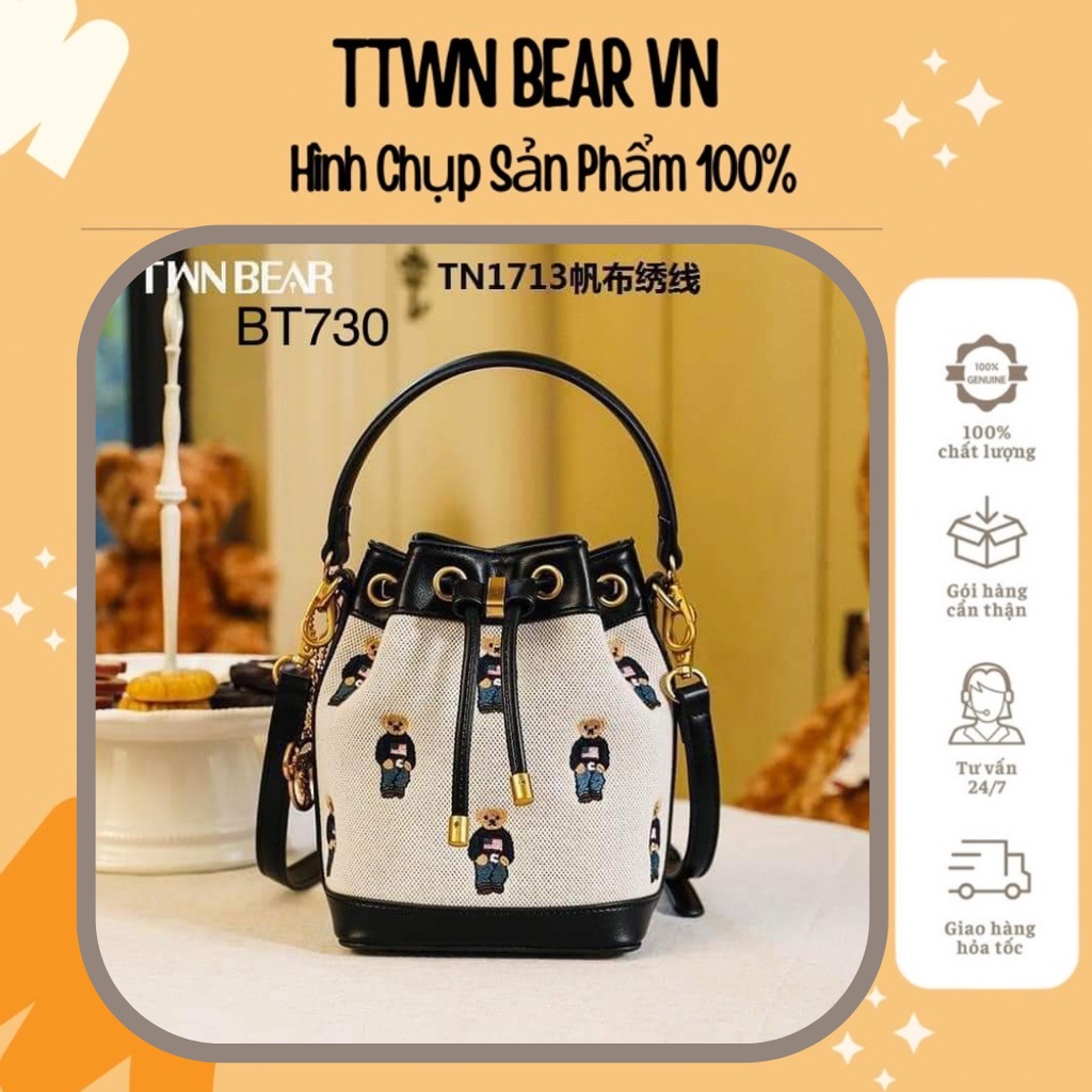 ‼ SẴN  SG ‼ Ttwn Bear Túi Canvas Bánh Ú Tn-1713 - Di Di Lê - Sẵn Ship | BigBuy360 - bigbuy360.vn