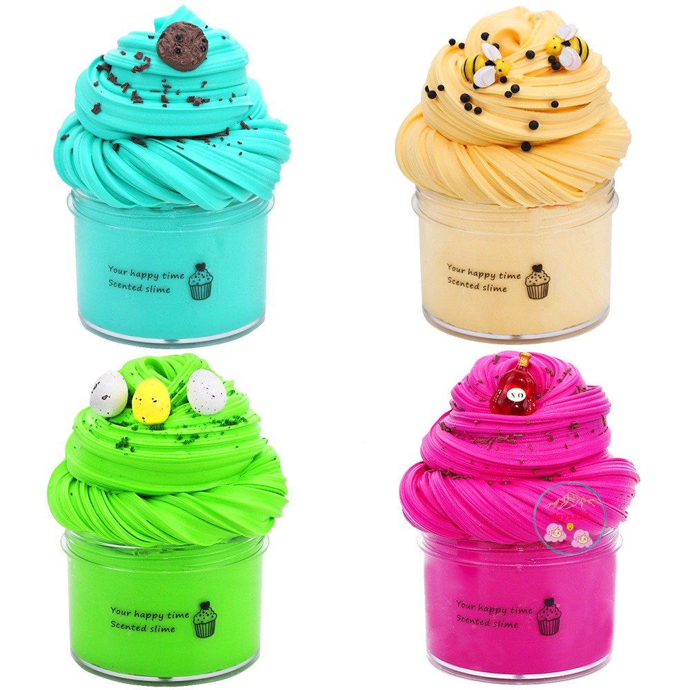 Slime Bơ Pastel/ Butter Slime Màu Xanh Mềm Mịn/ 200ml/ Charm Trang Trí/ Làm Quà Tặng Cho Bé