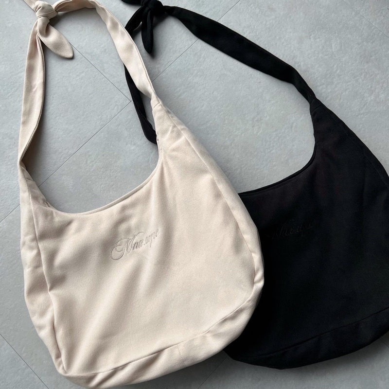 Túi Buộc Dây “Bow Tie Tote Bag” Vải Nhung