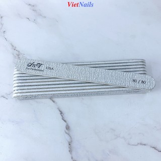 Lốc 10 dũa móng tay dũa nhám xám độ nhám 80/80 - dũa móng bột dũa mài phá gel