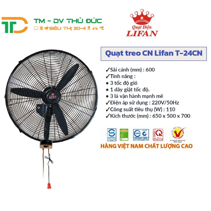 QUẠT TREO CÔNG NGHIỆP LIFAN T24CN