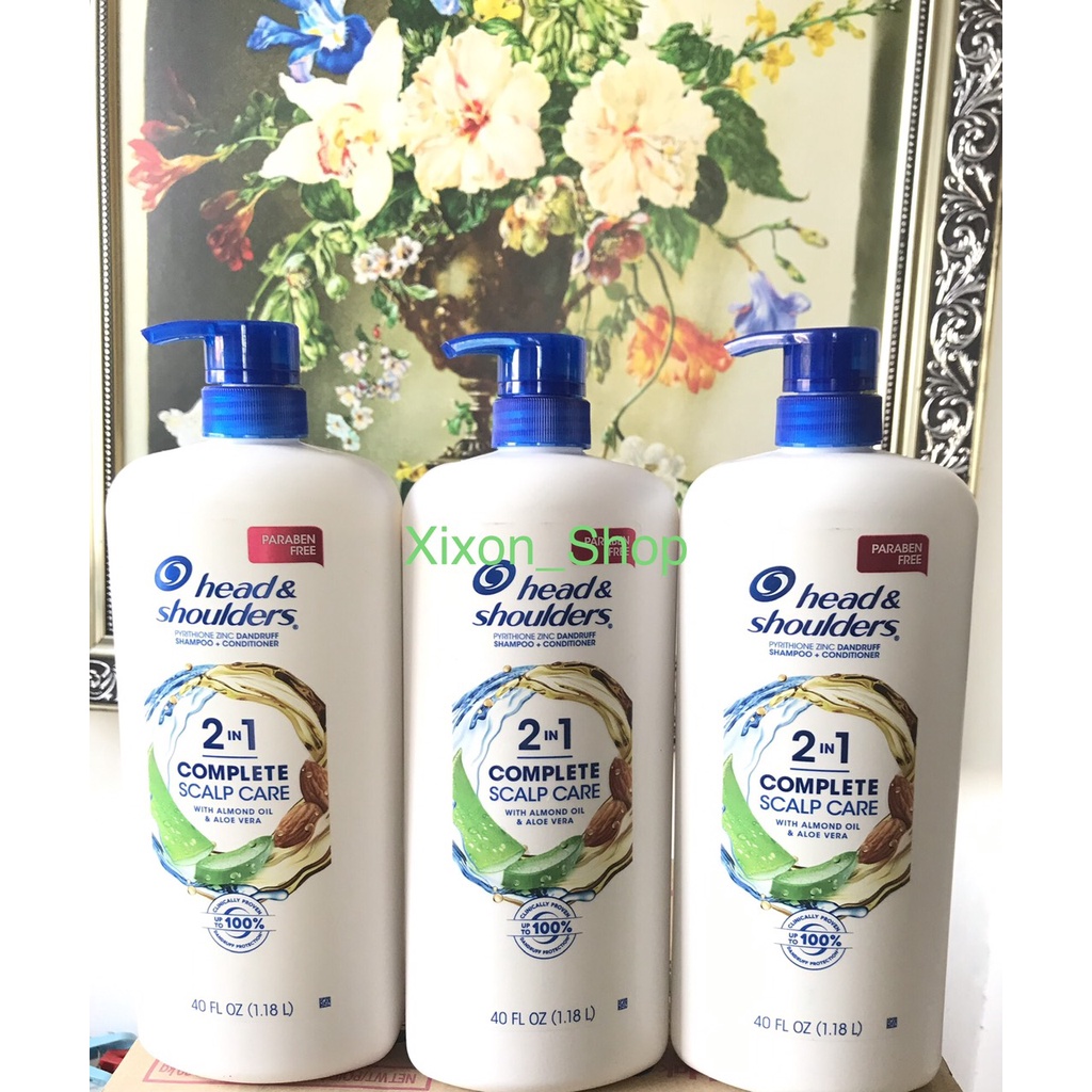 Dầu gôi-xả 2in1 hạnh nhân và nha đam Head&Shoulders Complete Scalp Care (1.18l) của Mỹ