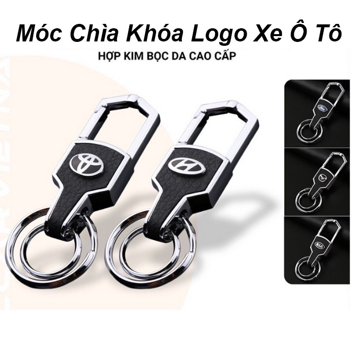 Móc Chìa Khóa Ô Tô Bọc Da Cao Cấp Gắn Logo Theo Hãng Xe Thiết Kế Sang Trọng