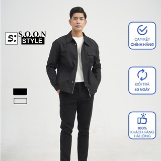 Áo Khoác Kaki Nam Soonvn Cổ Bẻ, Nhập Khẩu, Form Rộng, Phong Cách Basic For Men, Thiết Kế Mới TL05