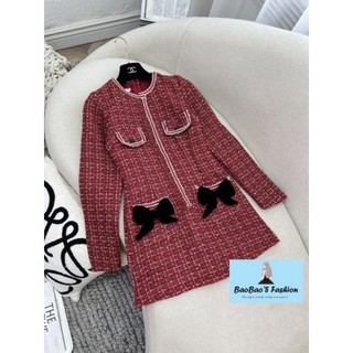 Đầm dạ nơ đỏ dáng ôm siêu hot