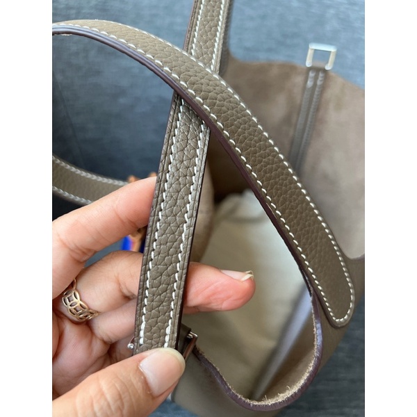 Túi xách hm Picotin bản khâu da nhập khẩu size 23
