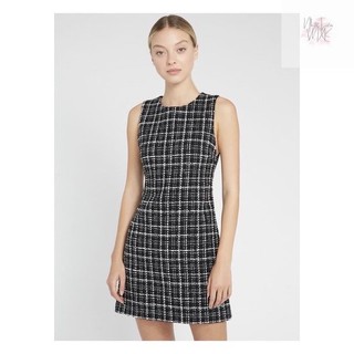 Đầm Dạ Tweed Tank Sát Nách Hai Lớp Lót Gió Phối Túi ALICE OLIVIA Hàng Xuất Dư Xịn Cao Cấp Chất Mịn Đẹp Nặng Tay Caro Beo